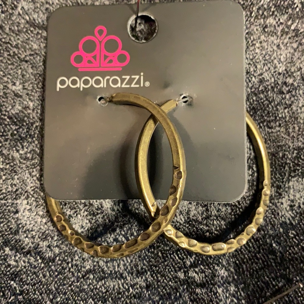 Hammered Bronze 2” Hoop Earrings